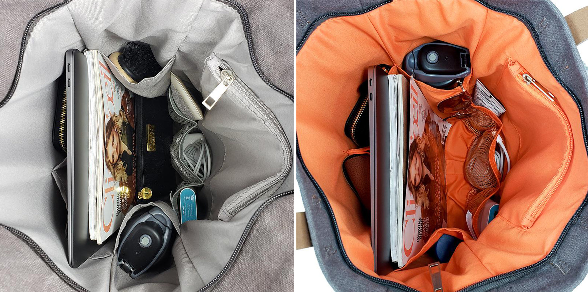 A bag with lots of pockets.