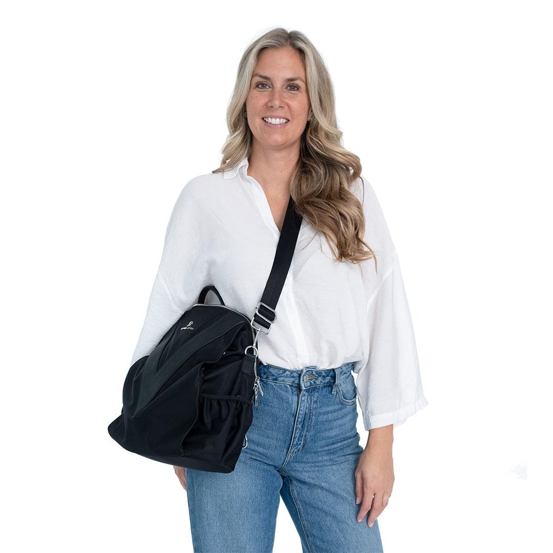 V-style convertible travelling backpack purse