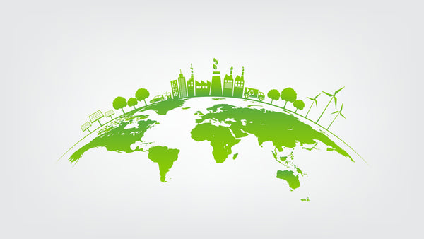 Illustration of a green planet - sustainability