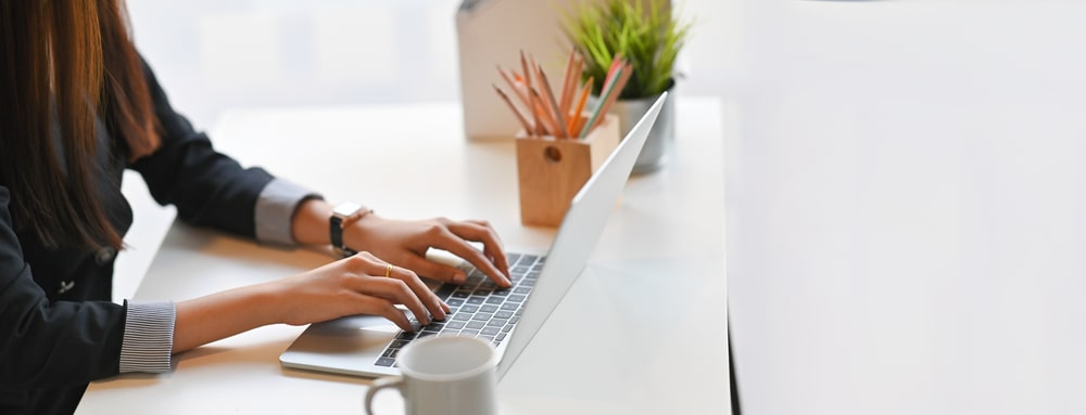 Image of a working woman's hand